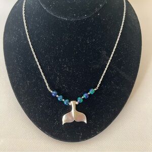 Sterling Silver Whale Tale or Mermaid Tale Necklace